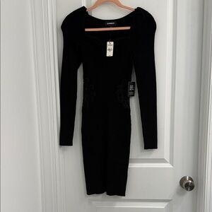 Express Black Long Sleeve Dress